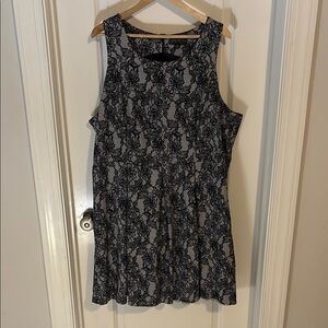 Elegant Black and White Lace Dress